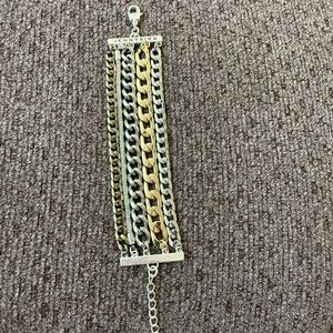 Jenny Bird Multi-Row Chain Bracelet in Gold and Silver Tones